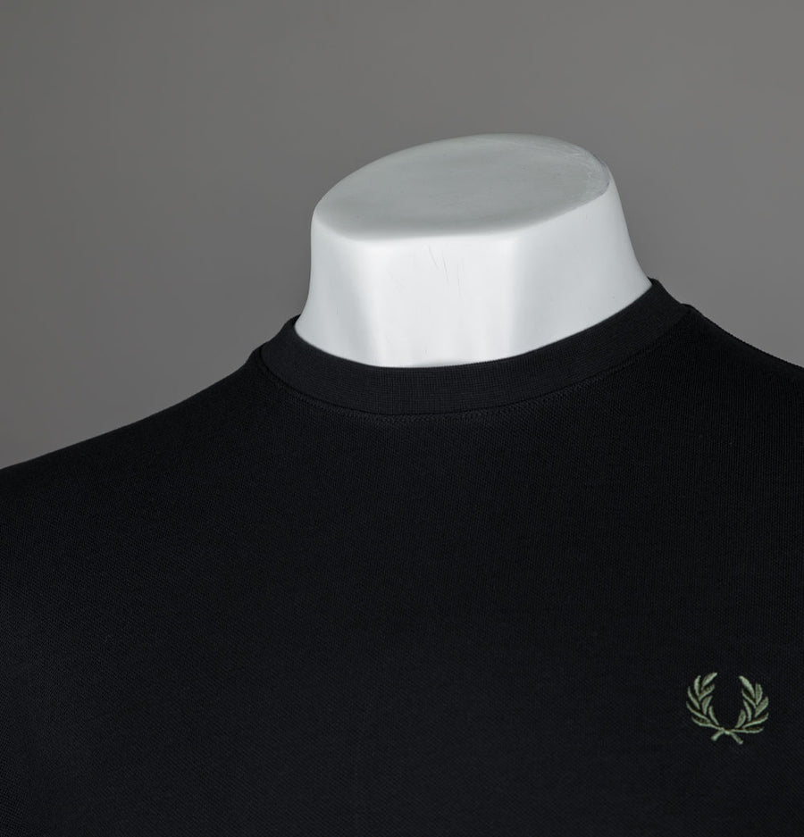 Fred Perry Striped Cuff T-Shirt Black/Green