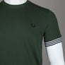 Fred Perry Striped Cuff T-Shirt Court Green