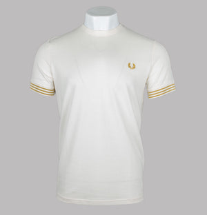 Fred Perry Striped Cuff T-Shirt Ecru/Honeycomb