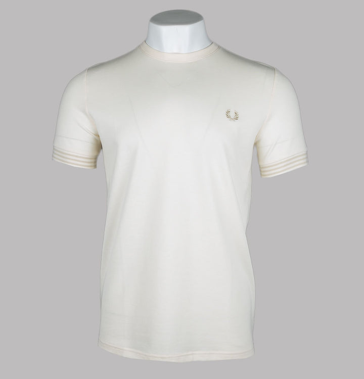 Fred Perry Striped Cuff T-Shirt Ecru