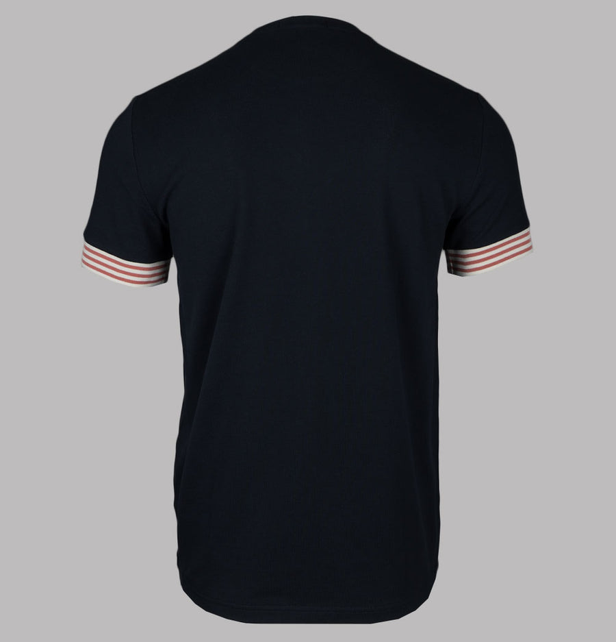 Fred Perry Striped Cuff T-Shirt Navy