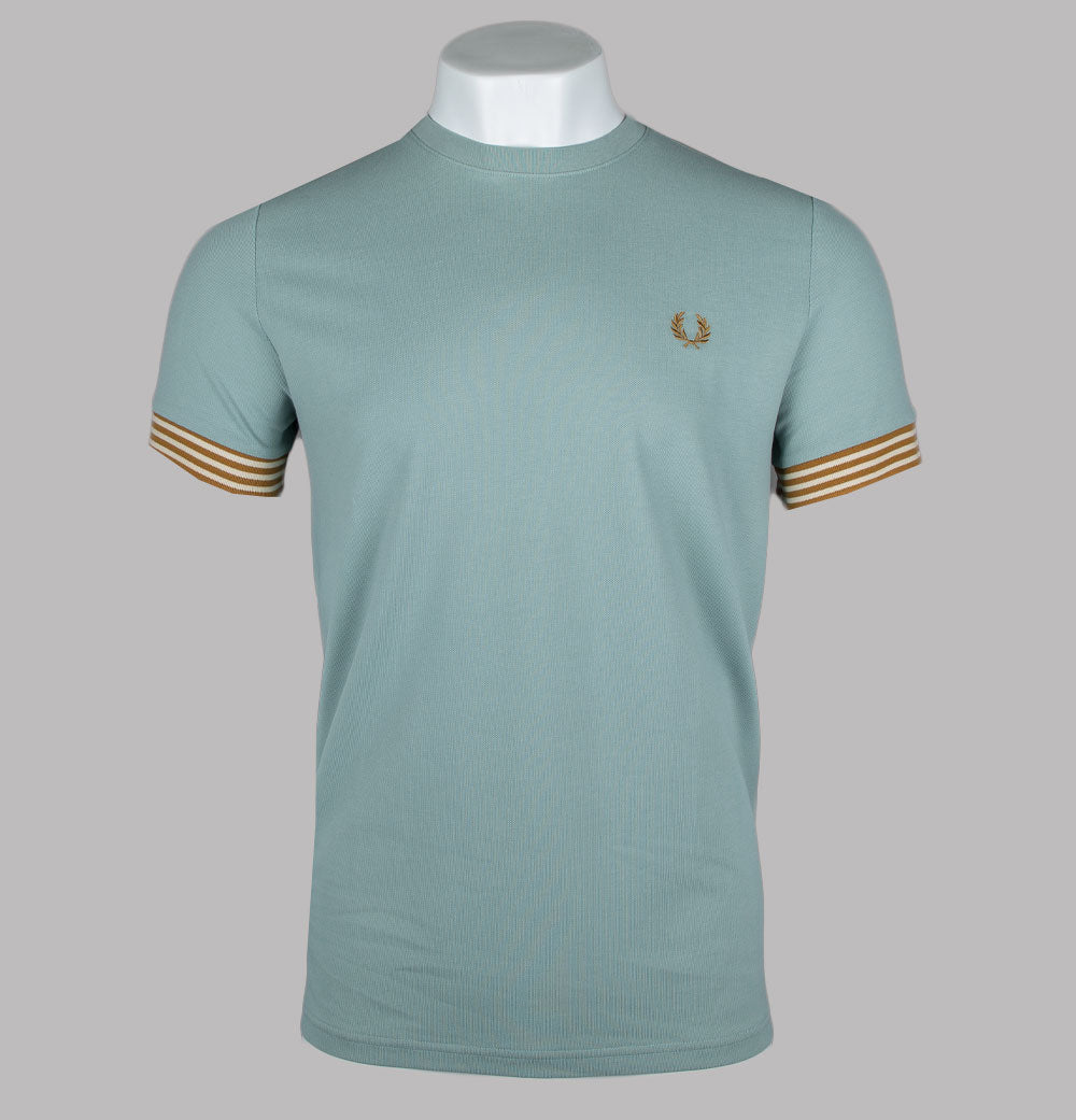 FRED PERRY☆ Striped Cuff T-Shirt SILVER BLUE Fred Perry Striped Cuff T-Shirt Silver Blue – Bronx Clothing