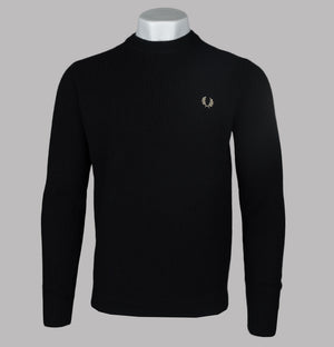 Fred Perry Textured Lambswool Jumper Black – Bronx Clothing