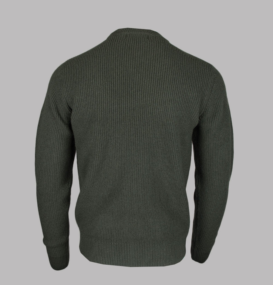 Fred Perry Textured Lambswool Jumper Hunting Green