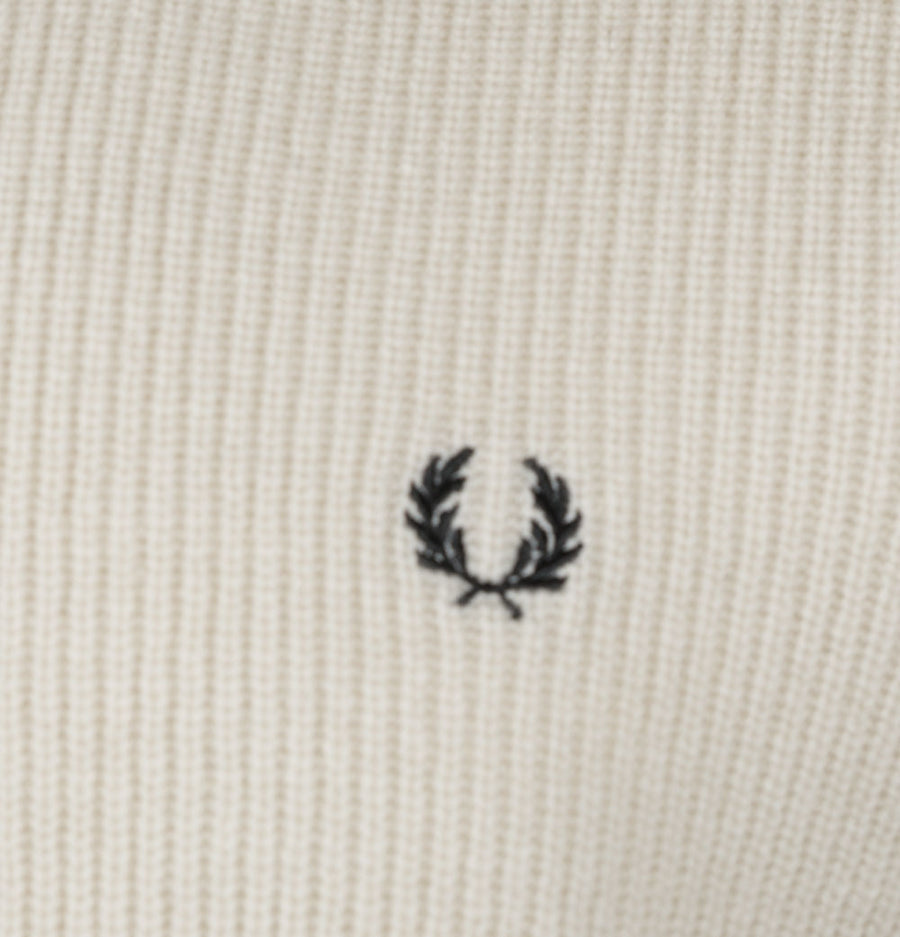 Fred Perry Textured Lambswool Jumper Oatmeal