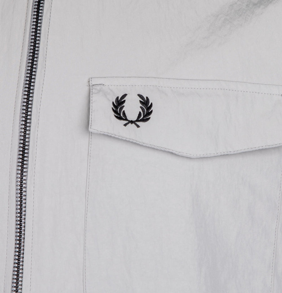 Fred Perry Textured Zip Through Overshirt Limestone
