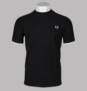 Fred Perry Tipped Cuff Pique T-Shirt Black