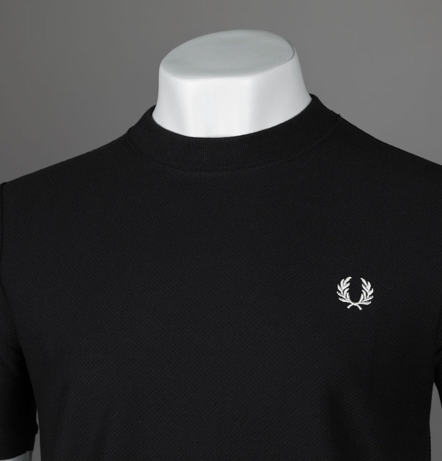 Fred Perry Tipped Cuff Pique T-Shirt Black
