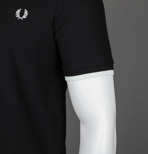 Fred Perry Tipped Cuff Pique T-Shirt Black