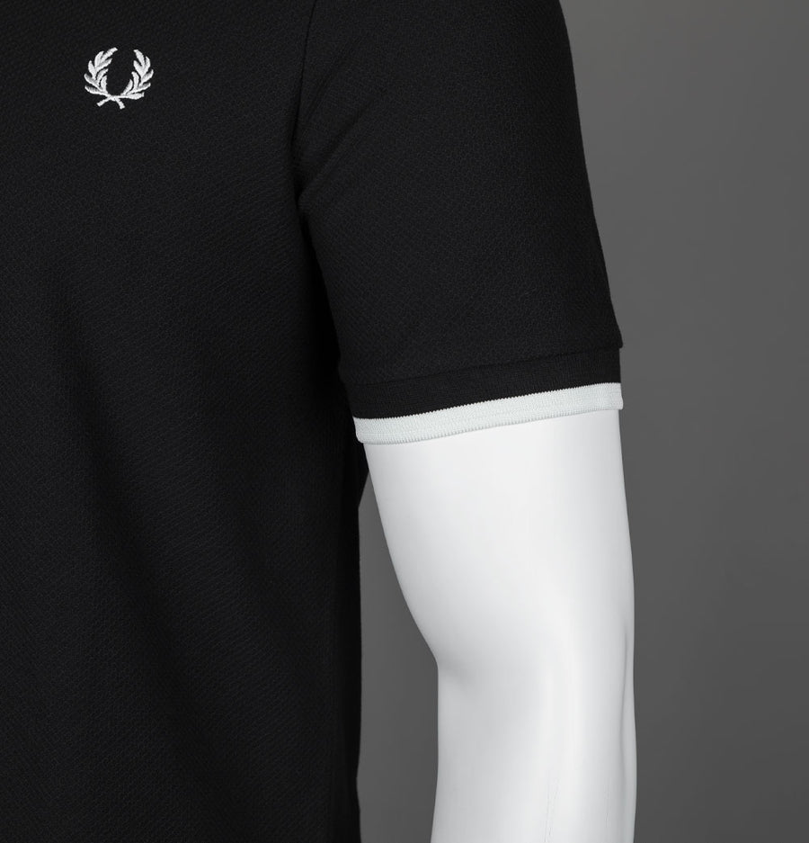Fred Perry Tipped Cuff Pique T-Shirt Black