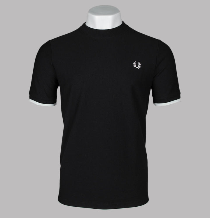 Fred Perry Tipped Cuff Pique T-Shirt Black