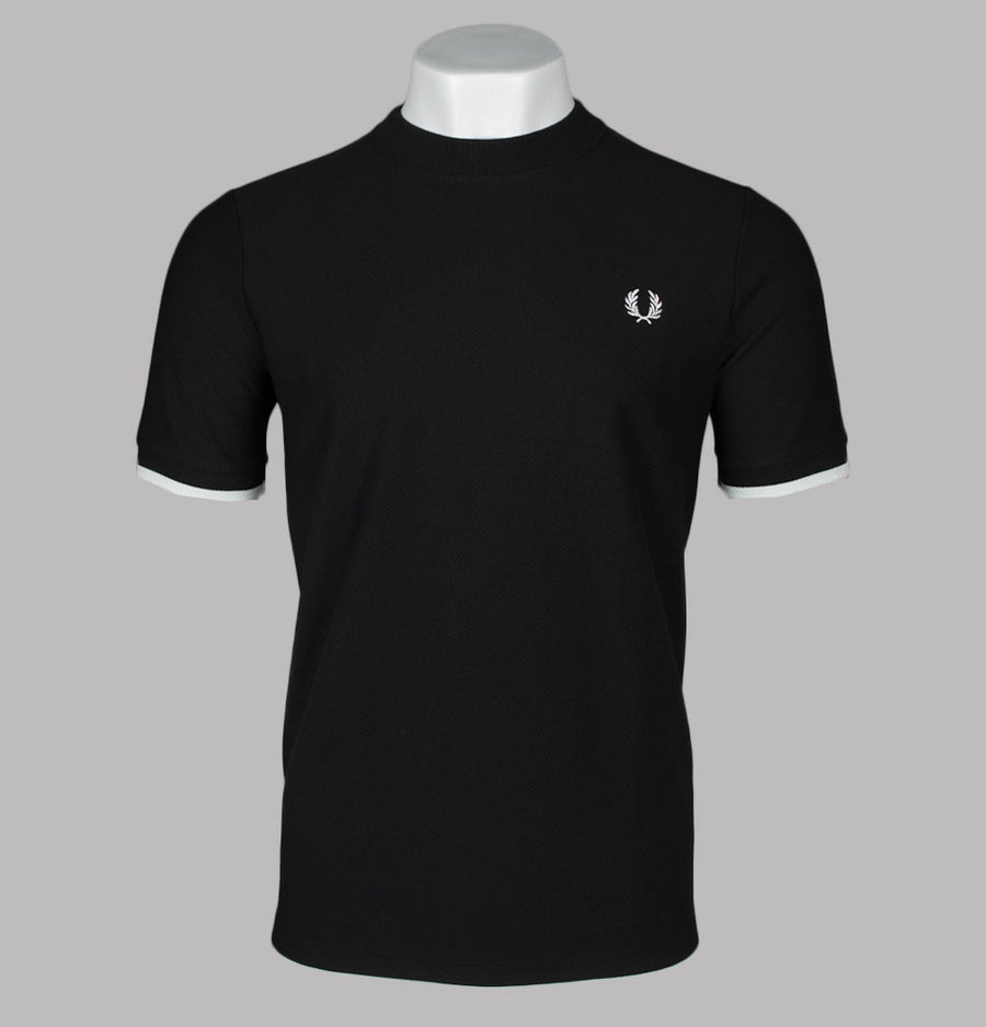 Fred Perry Tipped Cuff Pique T-Shirt Black