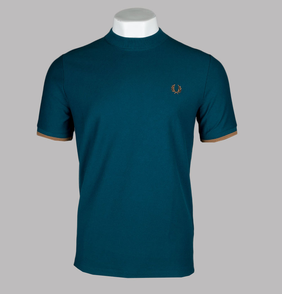 Fred Perry Tipped Cuff Pique T-Shirt Dark Petrol