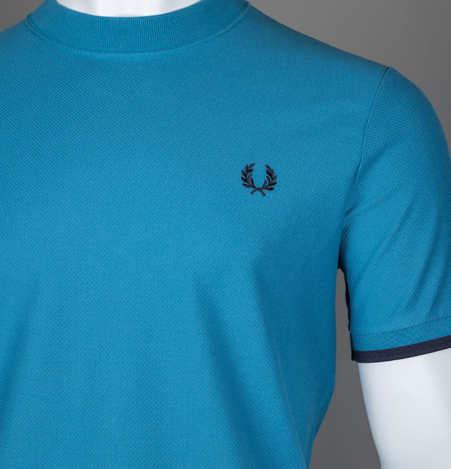 Fred Perry Tipped Cuff Pique T-Shirt Ocean/Navy