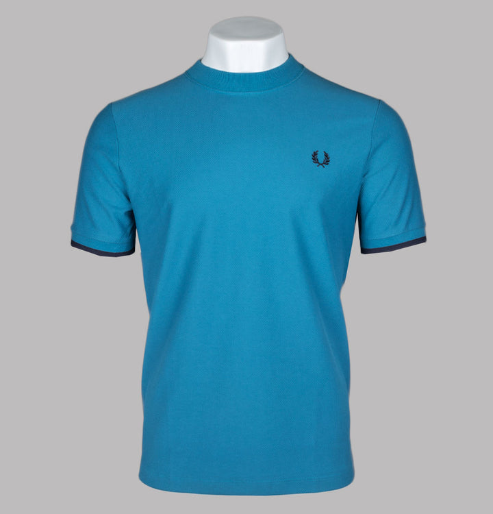 Fred Perry Tipped Cuff Pique T-Shirt Ocean/Navy