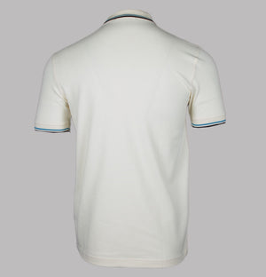 Fred Perry Twin Tipped Polo Shirt Ecru/Soft Blue/Brick