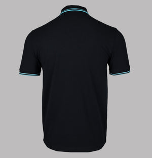 Fred Perry Twin Tipped Polo Shirt Navy/Mint Blue