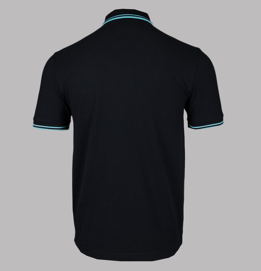 Fred Perry Twin Tipped Polo Shirt Navy/Mint Blue