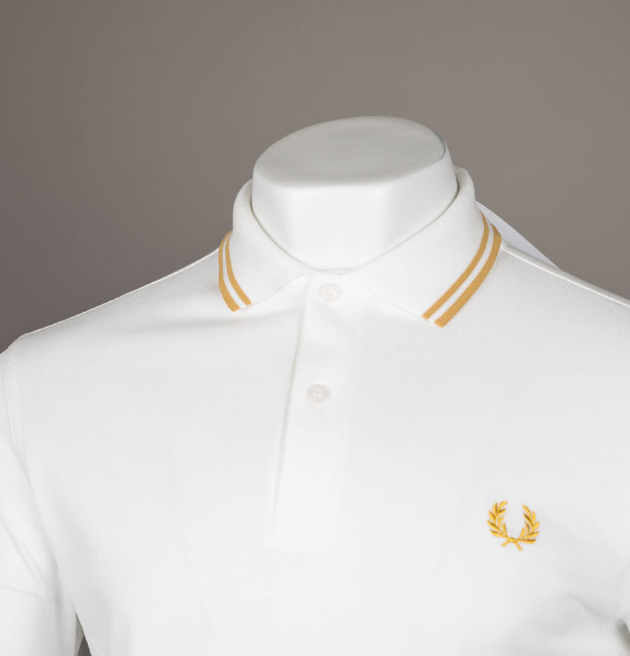 Fred Perry Twin Tipped Polo Shirt Snow White/Honeycomb