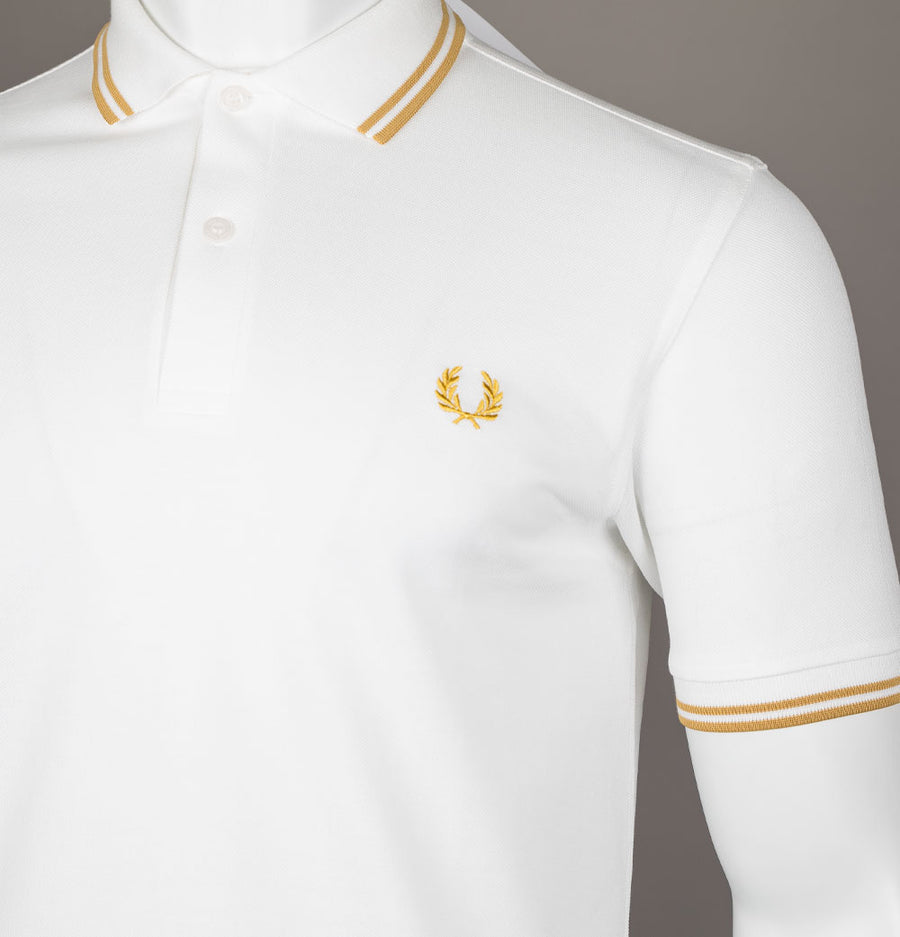 Fred Perry Twin Tipped Polo Shirt Snow White/Honeycomb