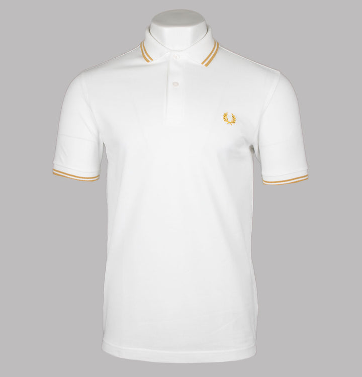 Fred Perry Twin Tipped Polo Shirt Snow White/Honeycomb