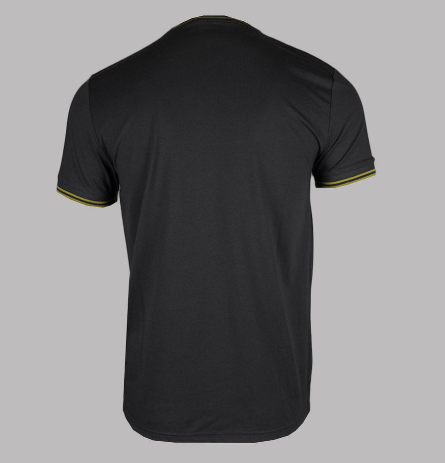 Fred Perry Twin Tipped T-Shirt Anchor Grey/Tennis Ball Yellow