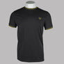 Fred Perry Twin Tipped T-Shirt Anchor Grey/Tennis Ball Yellow