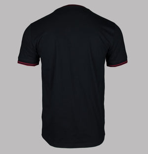 Fred Perry Twin Tipped T-Shirt Black/Burnt Red