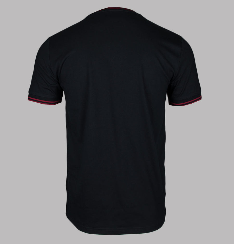 Fred Perry Twin Tipped T-Shirt Black/Burnt Red