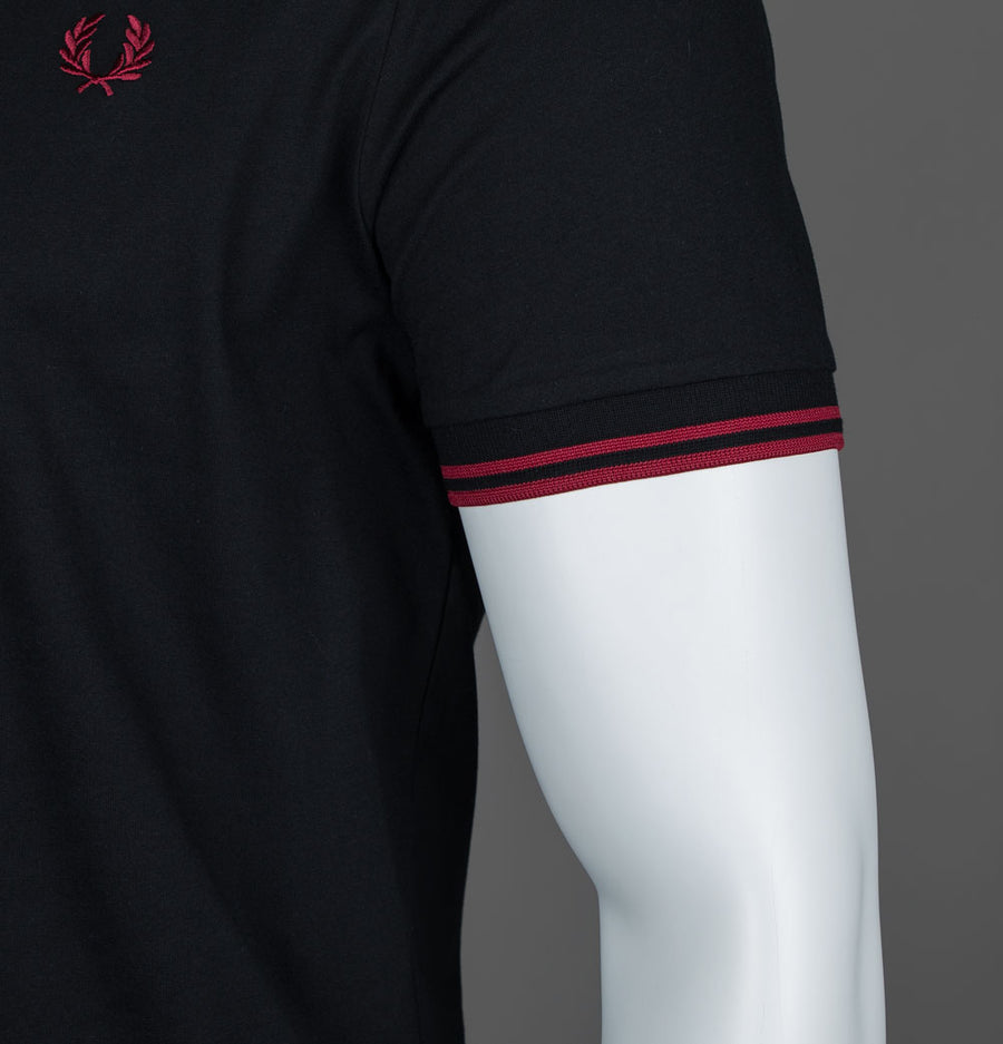Fred Perry Twin Tipped T-Shirt Black/Burnt Red