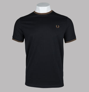 Fred Perry Twin Tipped T-Shirt Black/Shaded Stone