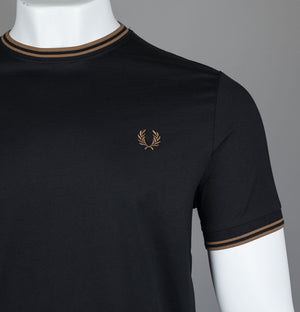Fred Perry Twin Tipped T-Shirt Black/Shaded Stone