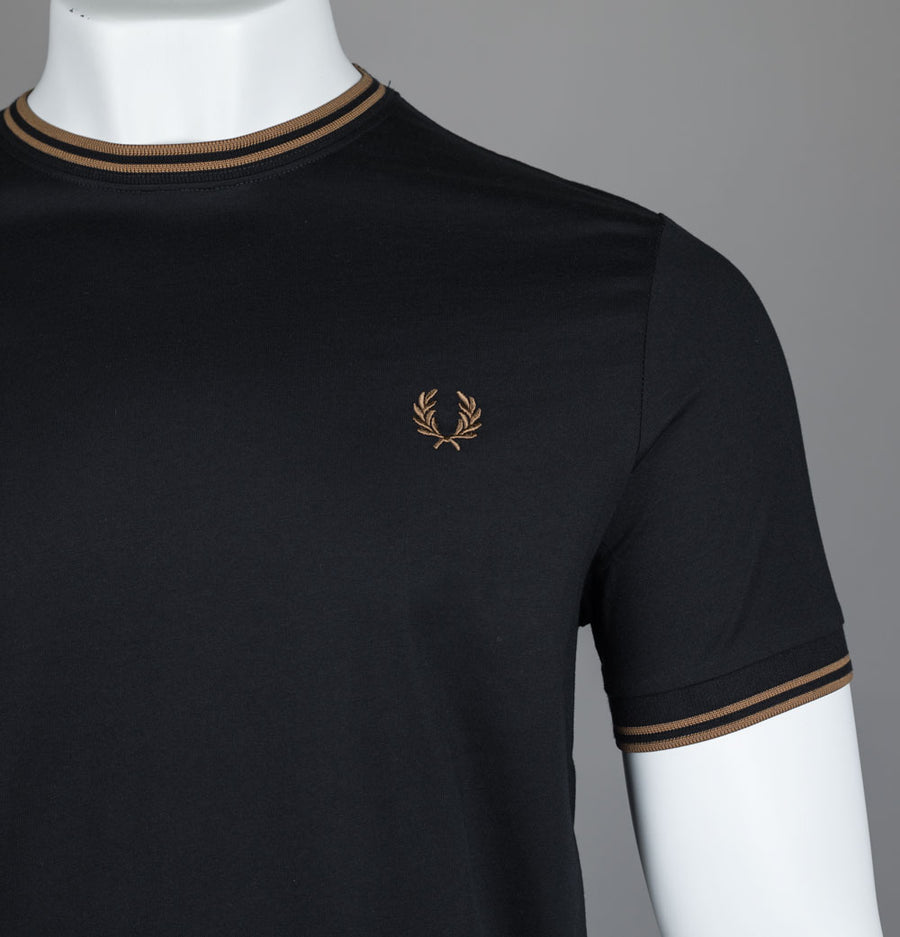 Fred Perry Twin Tipped T-Shirt Black/Shaded Stone