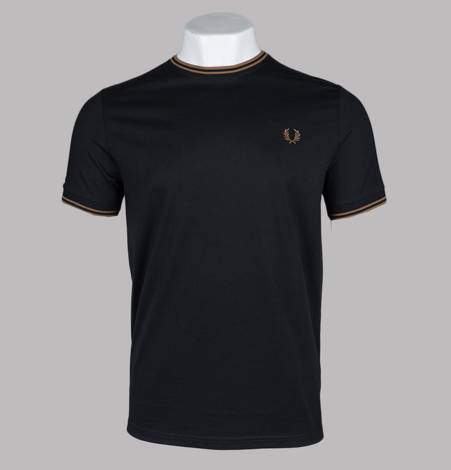 Fred Perry Twin Tipped T-Shirt Black/Shaded Stone