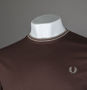 Fred Perry Twin Tipped T-Shirt Brick/Warm Grey