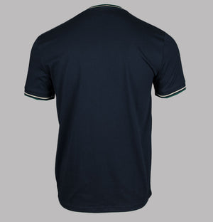 Fred Perry Twin Tipped T-Shirt Dark Carbon/Light Ecru/Label Green