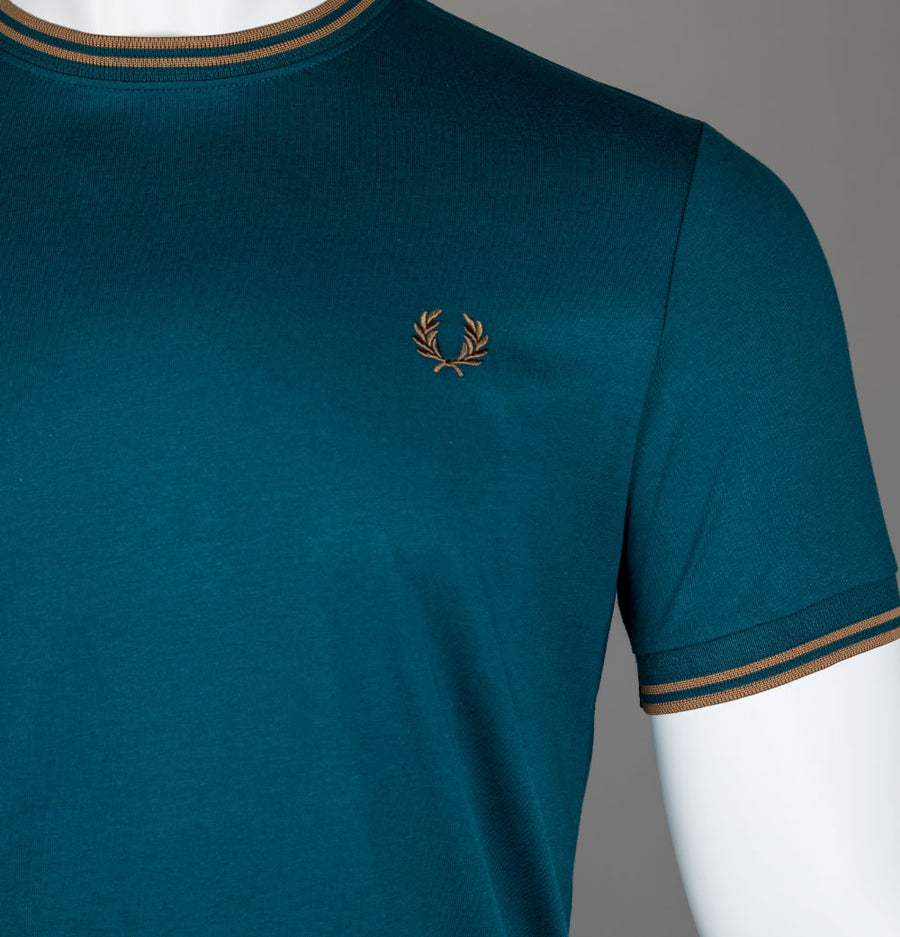 Fred Perry Twin Tipped T-Shirt Dark Petrol/Shaded Stone