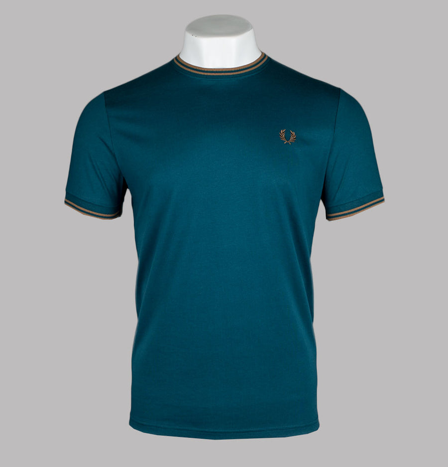 Fred Perry Twin Tipped T-Shirt Dark Petrol/Shaded Stone