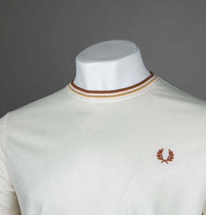 Fred Perry Twin Tipped T-Shirt Ecru/Honeycomb/Marmalade