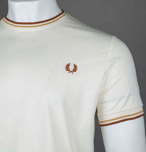 Fred Perry Twin Tipped T-Shirt Ecru/Honeycomb/Marmalade