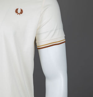 Fred Perry Twin Tipped T-Shirt Ecru/Honeycomb/Marmalade