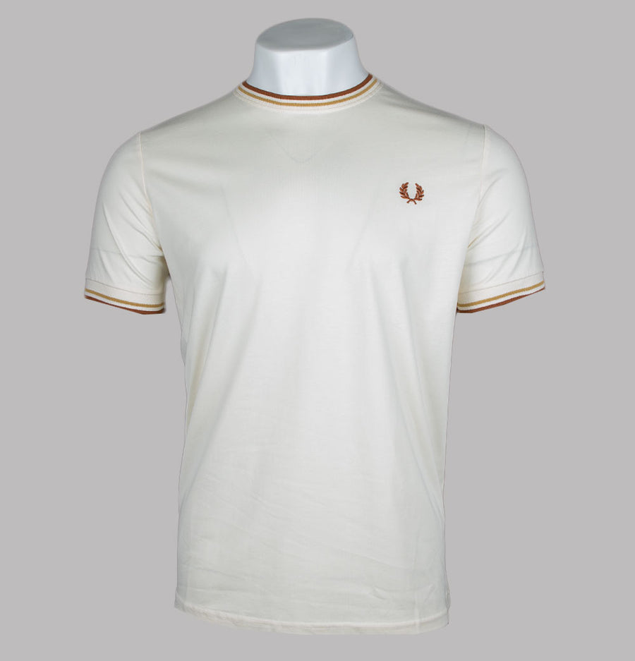 Fred Perry Twin Tipped T-Shirt Ecru/Honeycomb/Marmalade