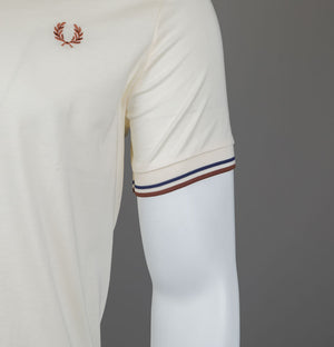 Fred Perry Twin Tipped T-Shirt Ecru/Whisky Brown