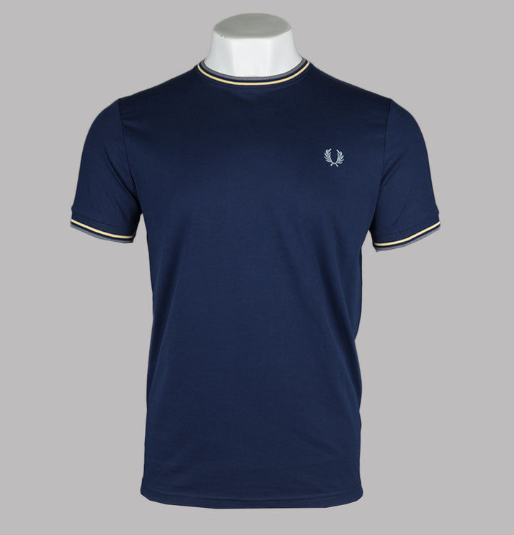 Fred Perry Twin Tipped T-Shirt French Navy/Champions Gold/Stockport Blue