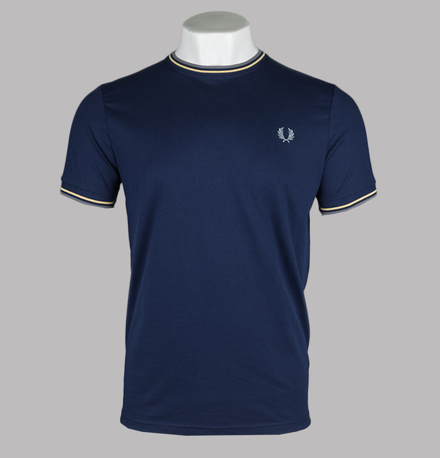 Fred Perry Twin Tipped T-Shirt French Navy/Champions Gold/Stockport Blue