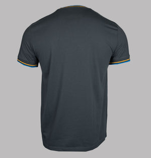 Fred Perry Twin Tipped T-Shirt Gunmetal/Golden Hour/Kingfisher Blue