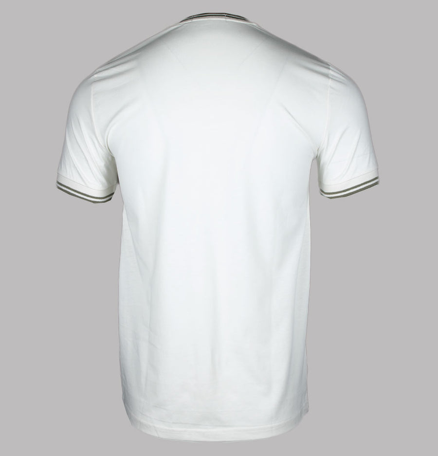 Fred Perry Twin Tipped T-Shirt Light Ecru/Olive Mint
