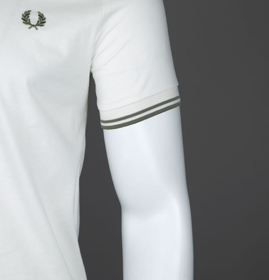 Fred Perry Twin Tipped T-Shirt Light Ecru/Olive Mint