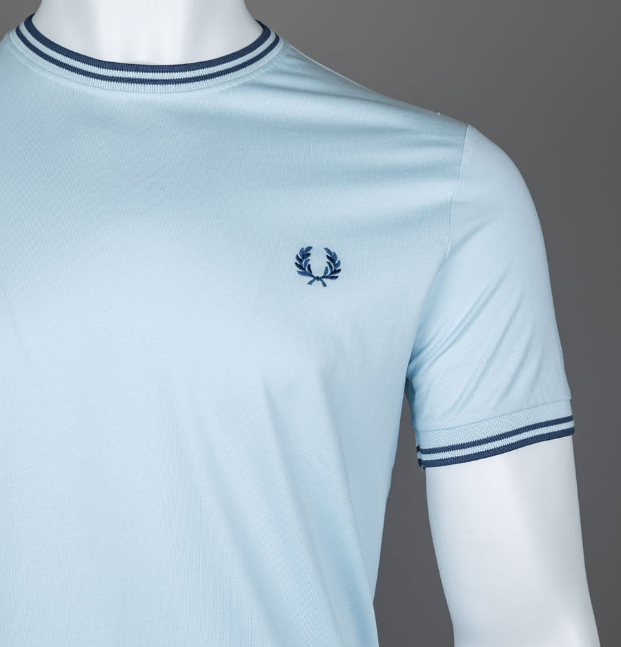 Fred Perry Twin Tipped T-Shirt Light Ice/Midnight Blue