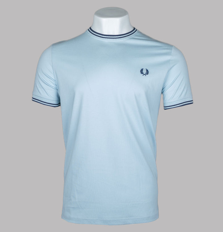 Fred Perry Twin Tipped T-Shirt Light Ice/Midnight Blue